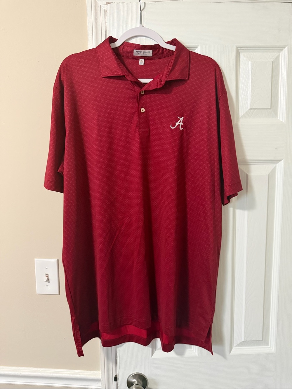 Peter Millar Men's Polo Alabama Crimson Tide with White 'A' Logo